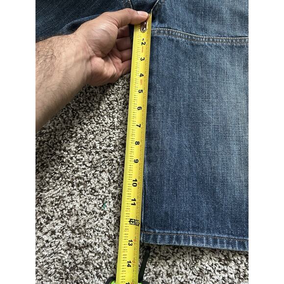 Vintage Ralph Lauren Baggy Denim Shorts Mens 34x13 Dark Wide-leg - Picture 10 of 10